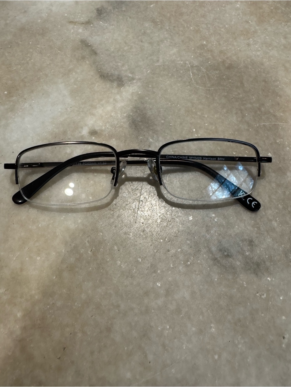 Men's Rectangular Metal Frame Glasses in Gunmetal - +1.50 Reader